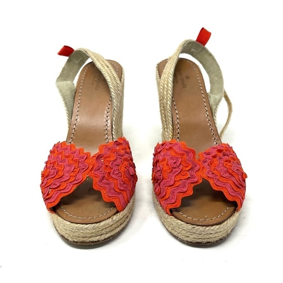 Kate Spade Pink Espadrille Slip On Wedges Sandals Women's Size 8.5 *Defective - Picture 1 of 12